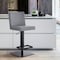 Armen Living Legacy Adjustable Height Swivel Gray Faux Leather and Black Metal Bar Stool LCLGSWBAMBGR - alternate 3